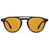 EASTON Men's Round Sunglasses in Black / Yellow Tint Lens by WMP Eyewear