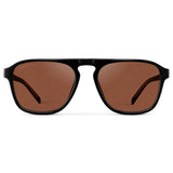 EMERSON Unisex Square Aviator Sunglasses in Black - Red Tinted Lenses l WMP Eyewear