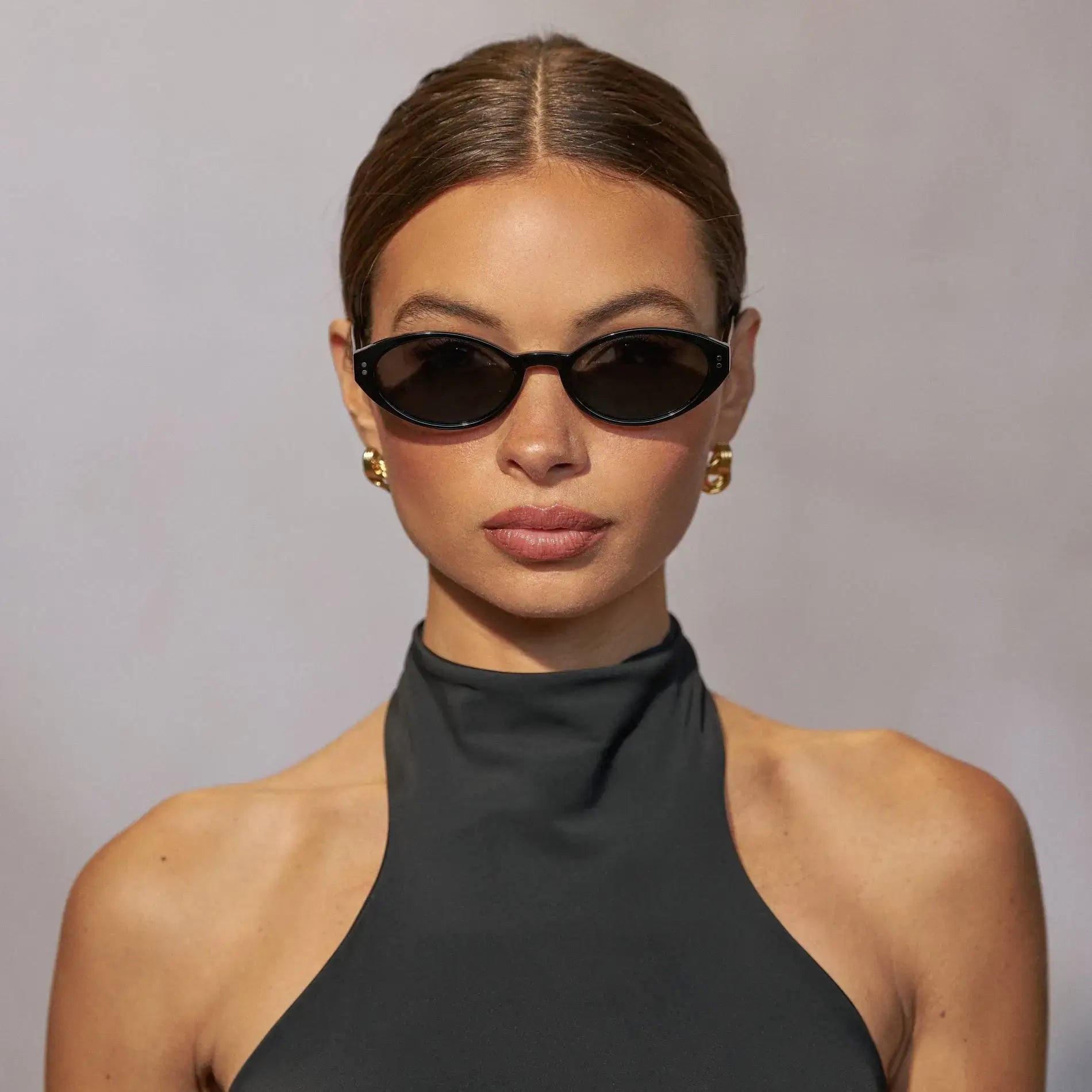 ESME Classic Oval Women's Sunglasses in Black by WMP Eyewear - PUNCH Watch & Eyewear - WMP Eyewear