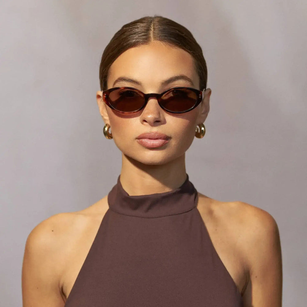 ESME Classic Oval Women's Sunglasses in Brown Tortoise by WMP Eyewear - PUNCH Watch & Eyewear - WMP Eyewear