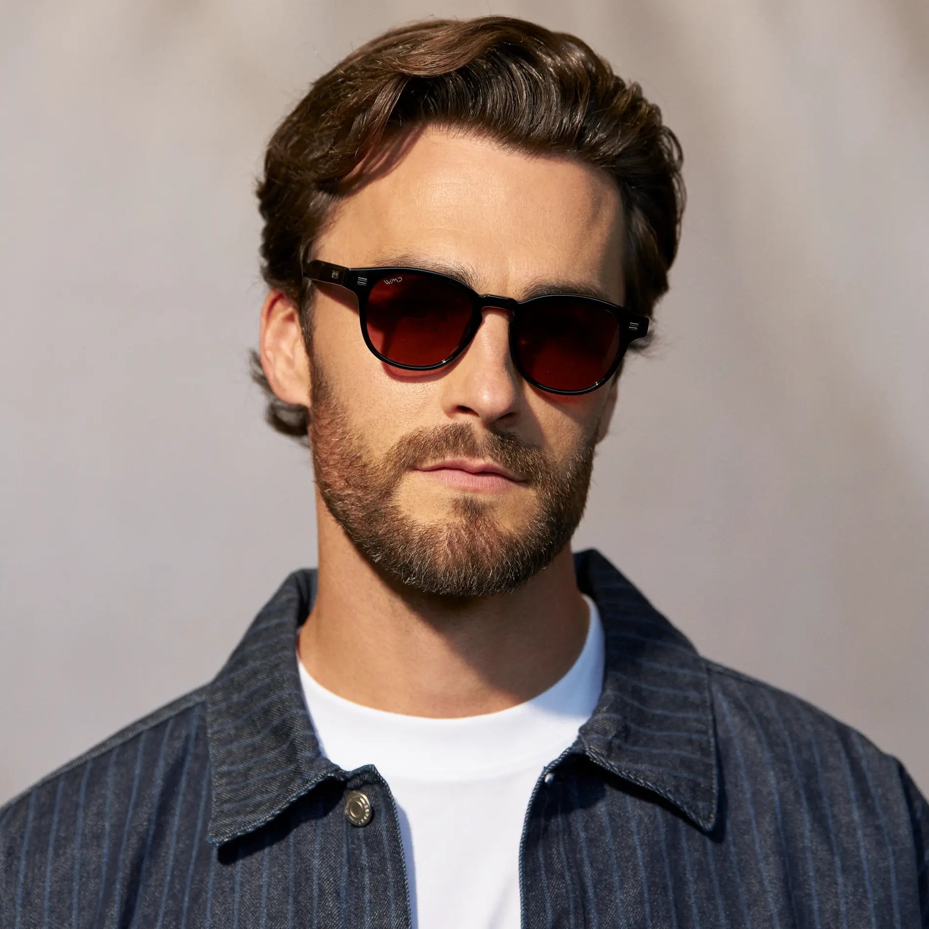 FELIX Mid-Century Unisex Black Sunglasses - Red Tinted Lens l WMP Eyewear - PUNCH Watch & Eyewear - WMP Eyewear
