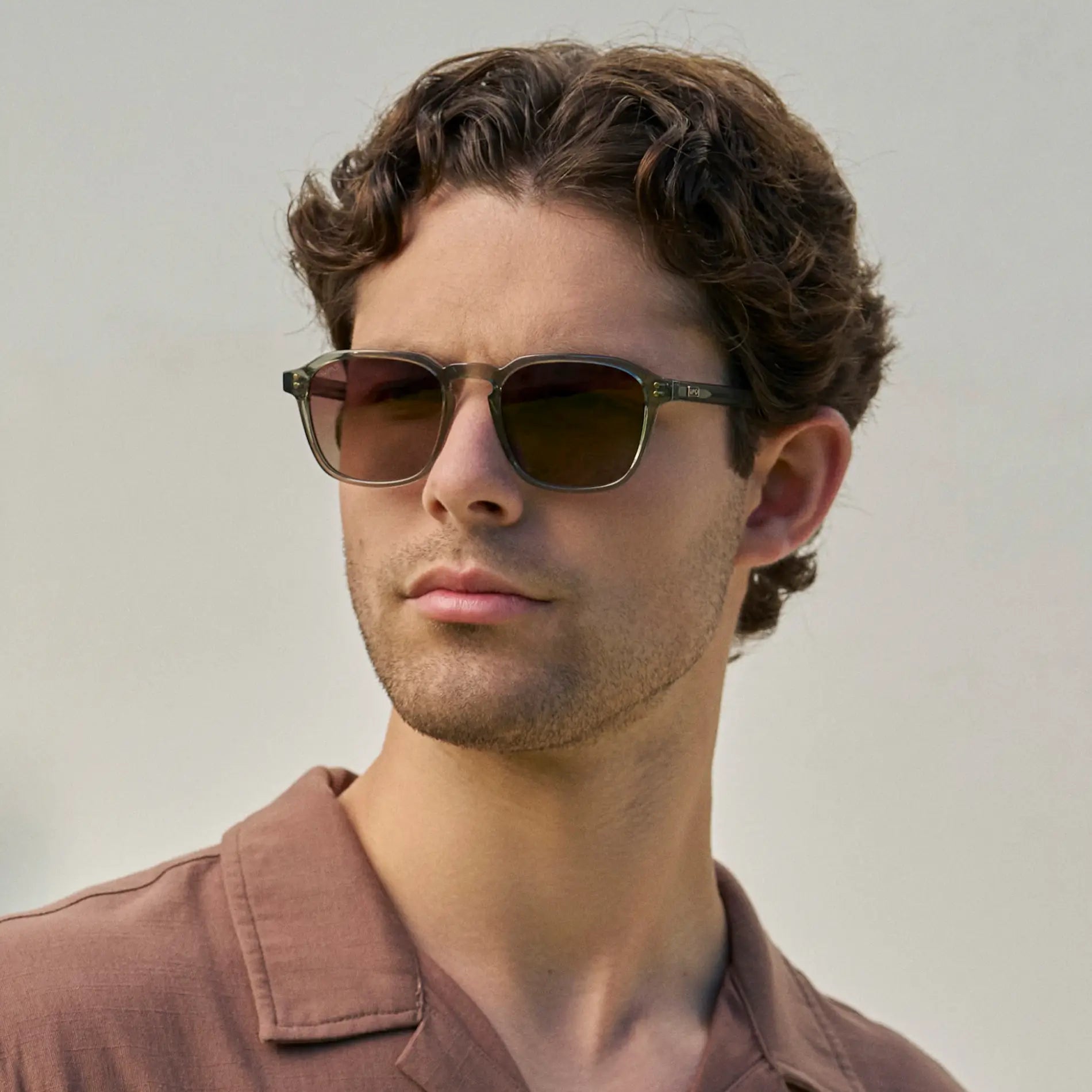 FRANCIS Men's Square Modern Retro Sunglasses in Sage Green l WMP Eyewear - PUNCH Watch & Eyewear - WMP Eyewear