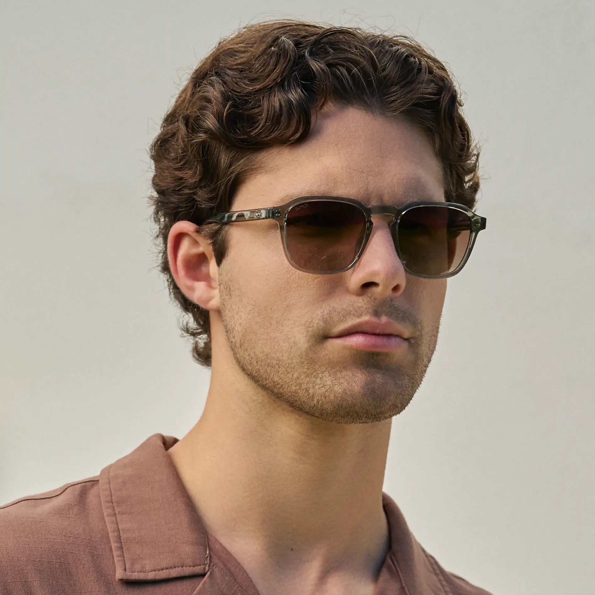 FRANCIS Men's Square Modern Retro Sunglasses in Sage Green l WMP Eyewear - PUNCH Watch & Eyewear - WMP Eyewear