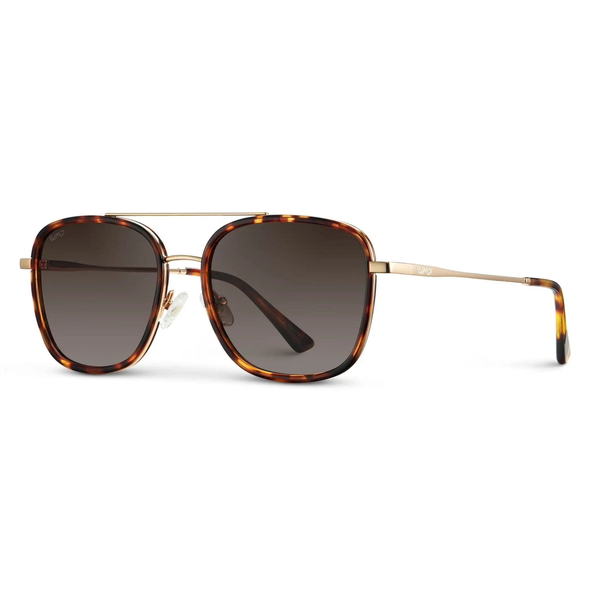 GIA Women's Square Oversized Aviator Sunglasses in Ruby Tortoise l WMP Eyewear - PUNCH Watch & Eyewear - WMP Eyewear
