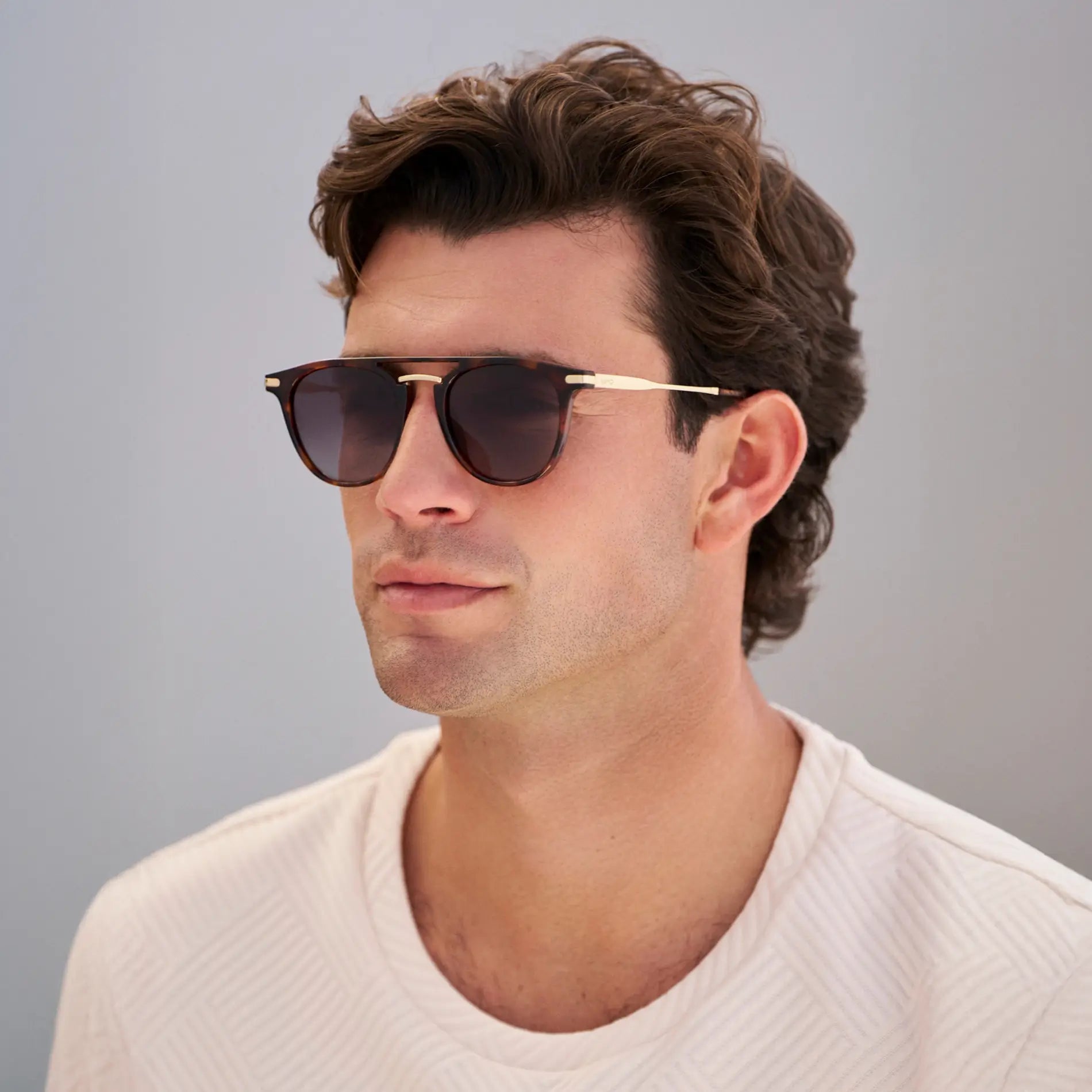 HAYES Men's Keyhole Round Sunglasses l Brown Tortoise / Gold - WMP Eyewear - PUNCH Watch & Eyewear - WMP Eyewear