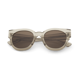 IONA Oversized Rounded Cat-Eye Acetate Sunglasses Clear Clay by Messy Weekend