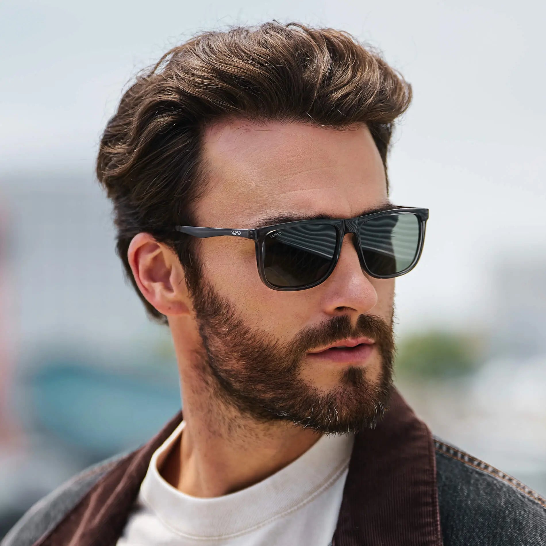 JACOB Rectangular Classic Men's Sunglasses in Steel Grey by WMP Eyewear - PUNCH Watch & Eyewear - WMP Eyewear