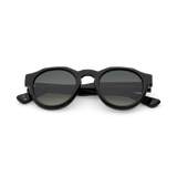KAEL Black Bold Round Acetate Sunglasses by Messy Weekend
