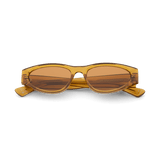 KAIO Rich Orange Spice Compact Oval Acetate Sunglasses Messy Weekend