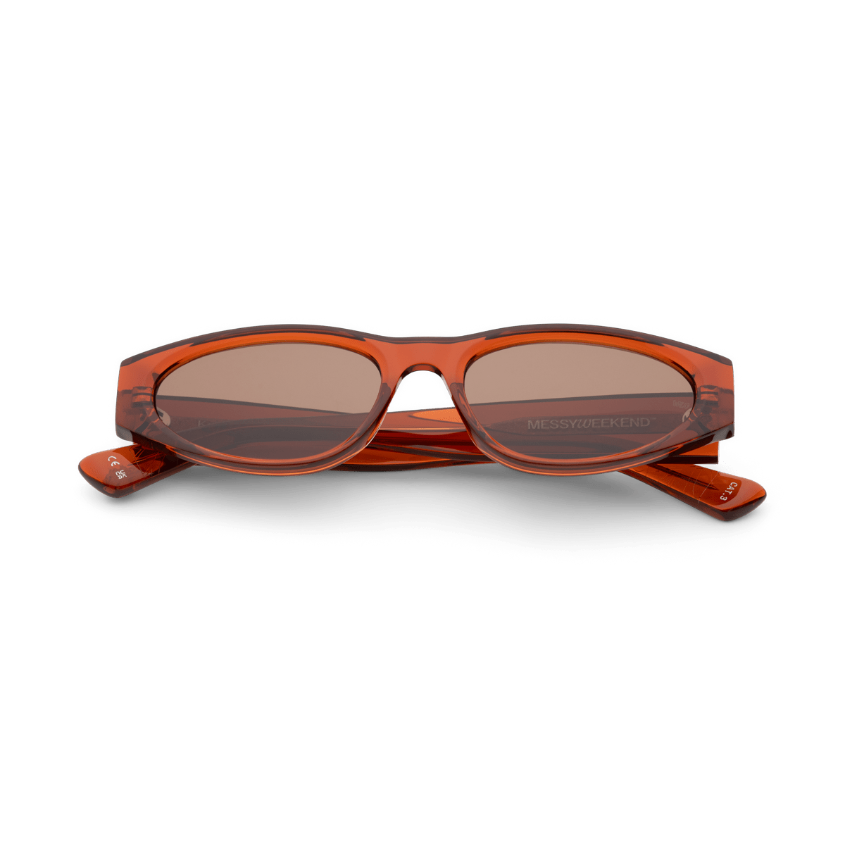 KAIO Rust Deep Brown Compact Oval Acetate Sunglasses Messy Weekend - PUNCH Watch & Eyewear - MESSY WEEKEND