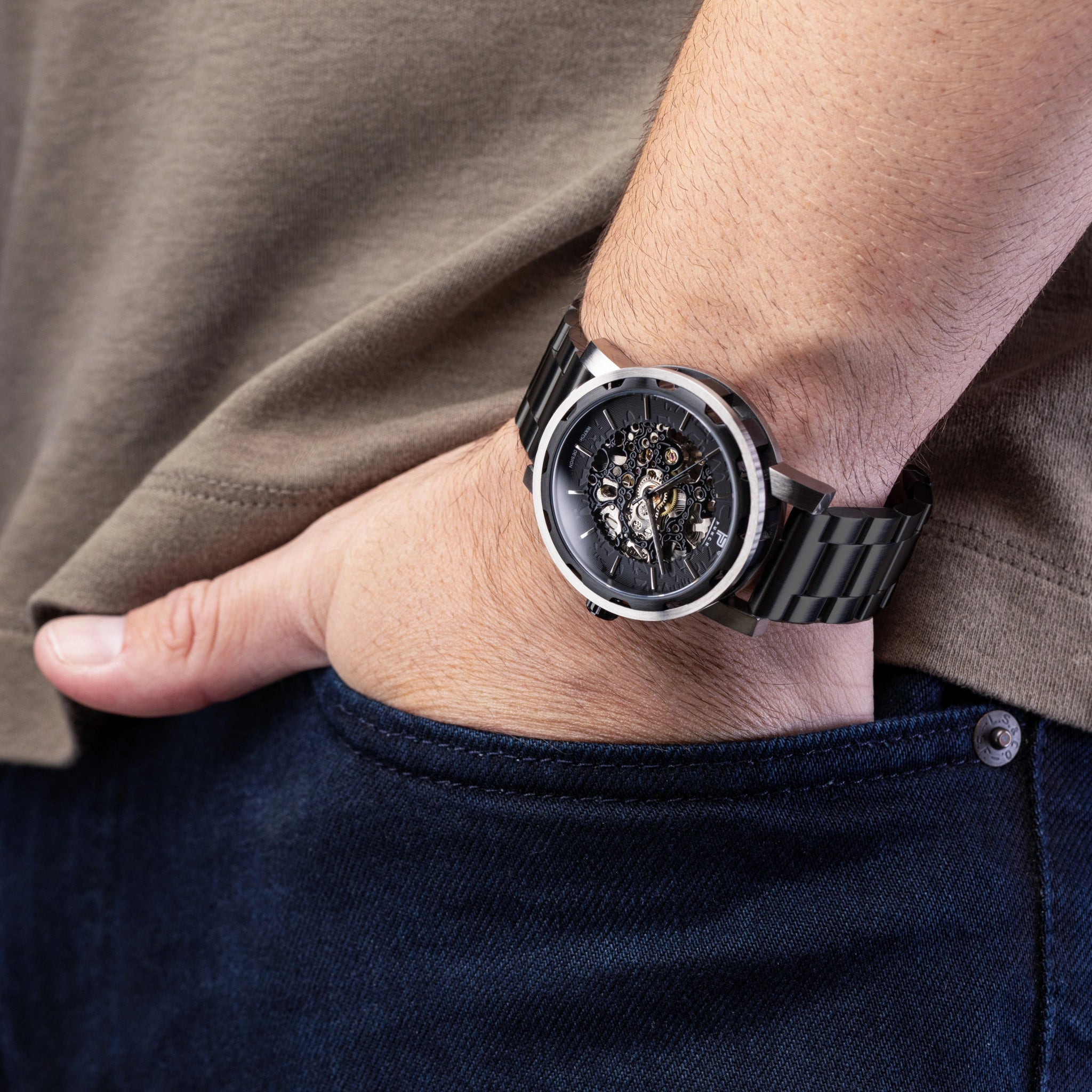 Mens Black Automatic Watch - Black Stainless Steel Strap l PUNCH - PUNCH Watch & Eyewear - Punch Watch Design