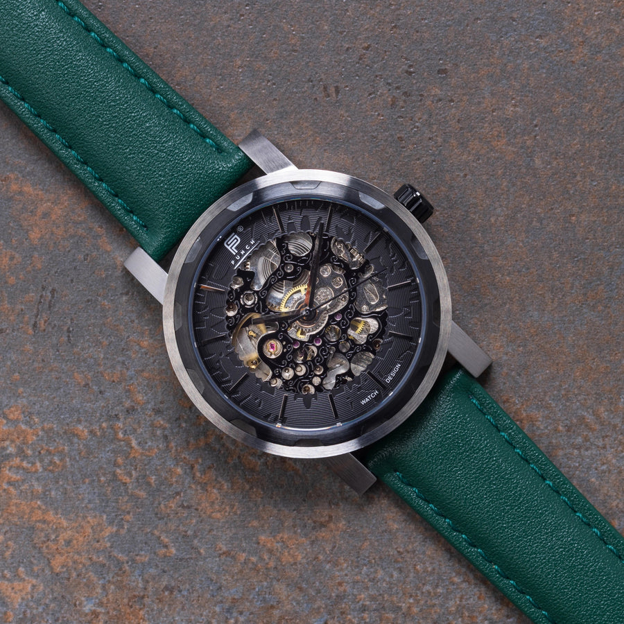 BLACK | Green Leather – 3