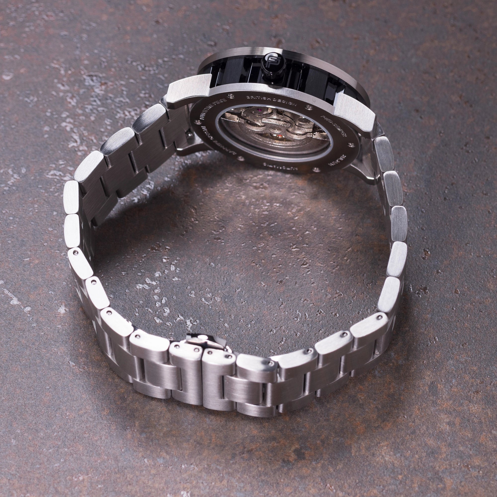 Mens Black Automatic Watch - Silver Stainless Steel Strap l PUNCH - PUNCH Watch & Eyewear - Punch Watch Design