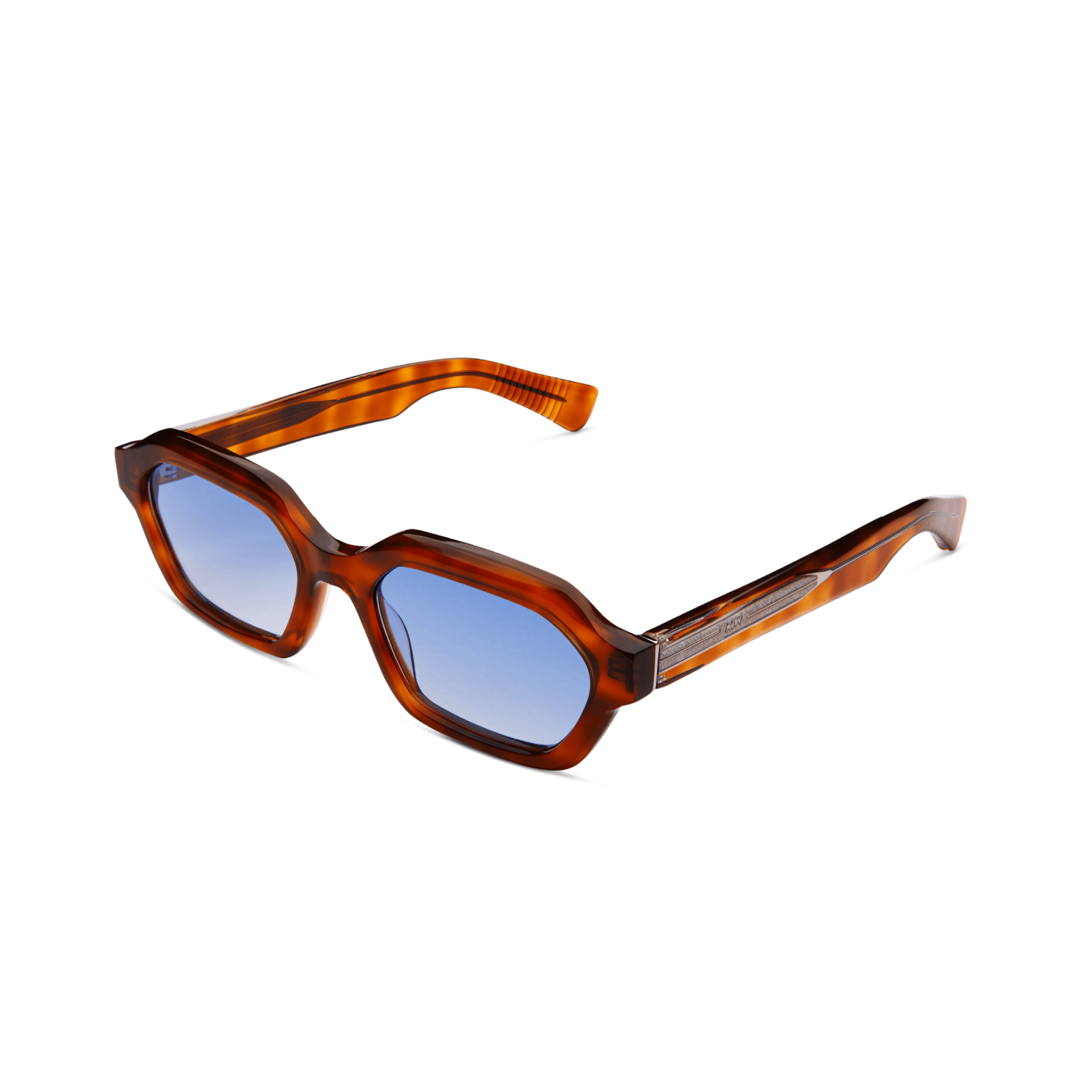 Messy Weekend Anthony Hexagonal Sunglasses Reveal - Tortoise Brown / Blue Lens - PUNCH Watch & Eyewear - MESSY WEEKEND