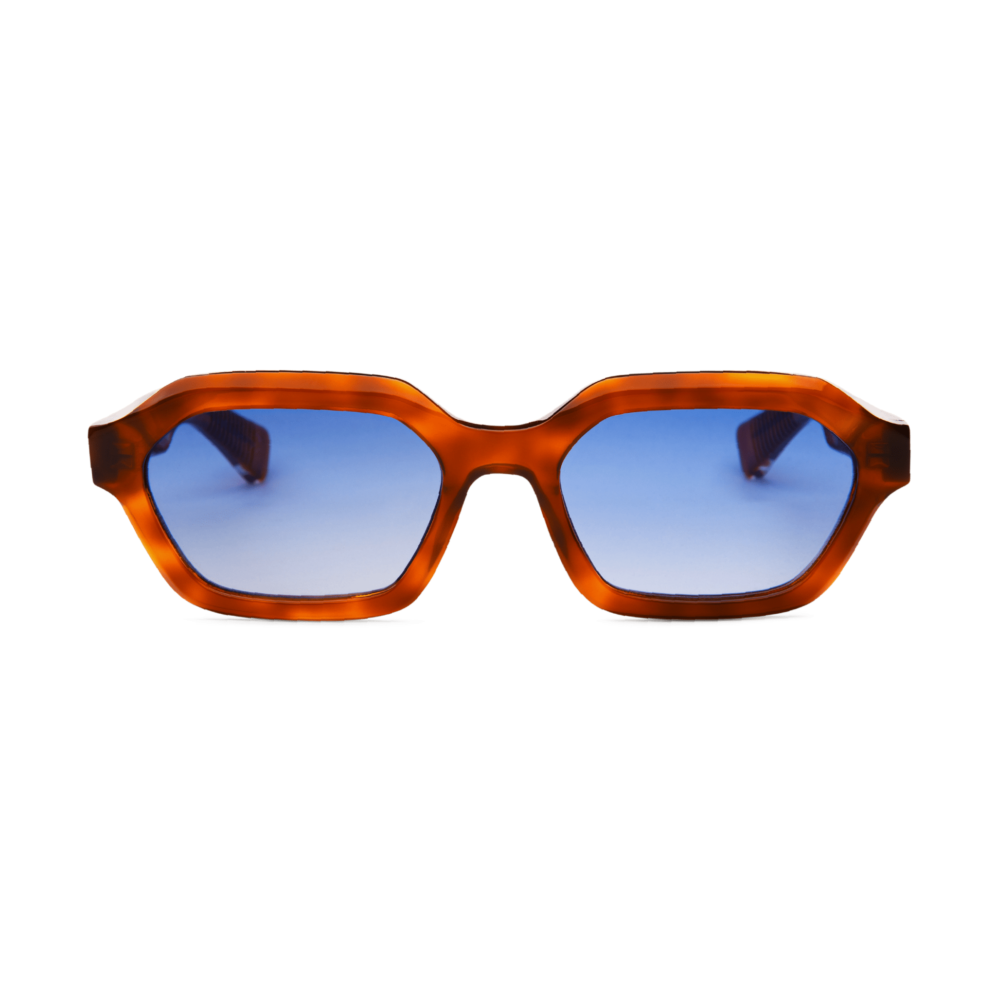 Messy Weekend Anthony Hexagonal Sunglasses Reveal - Tortoise Brown / Blue Lens - PUNCH Watch & Eyewear - MESSY WEEKEND