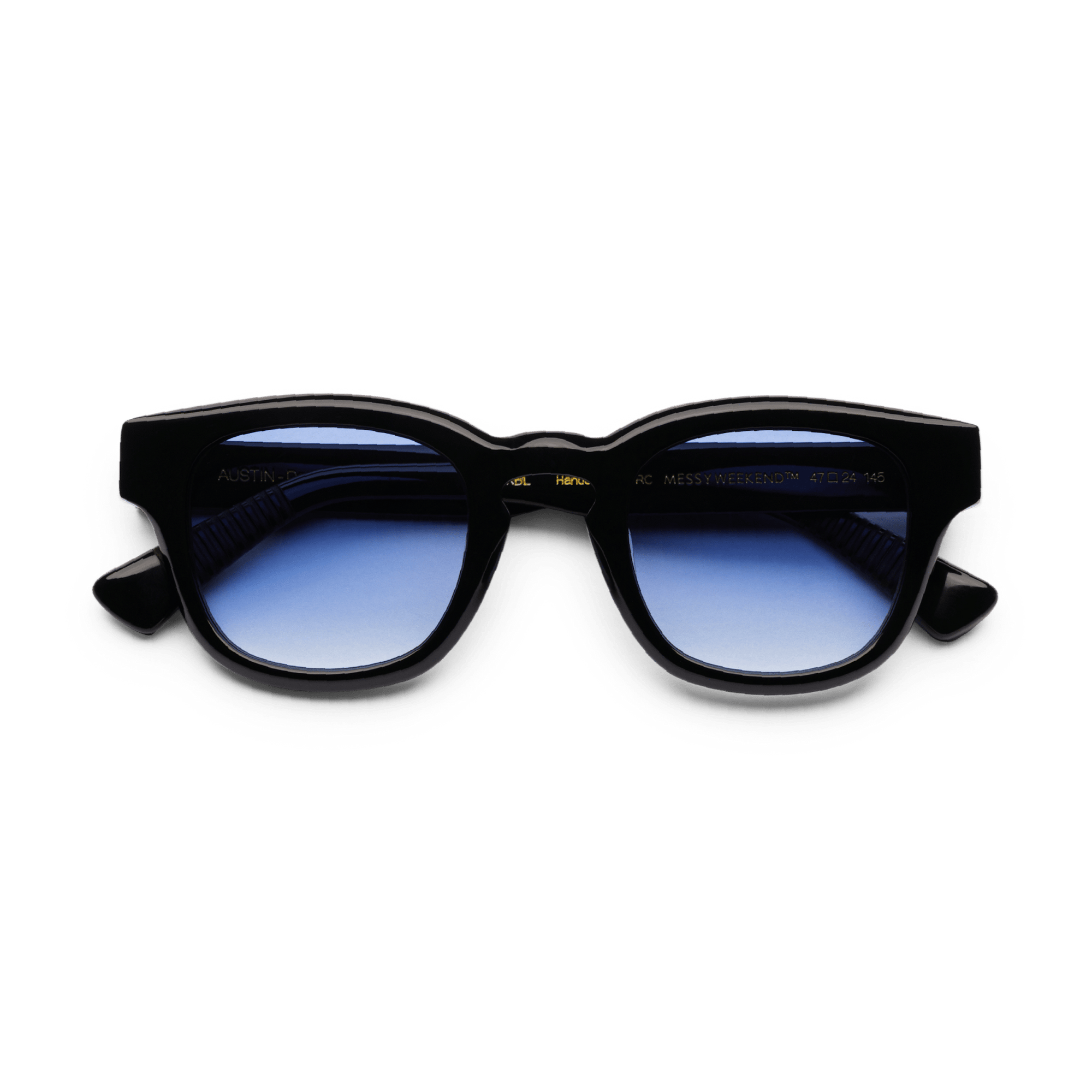 Messy Weekend Austin Rounded Square Sunglasses - Black / Blue Lens - PUNCH Watch & Eyewear - MESSY WEEKEND
