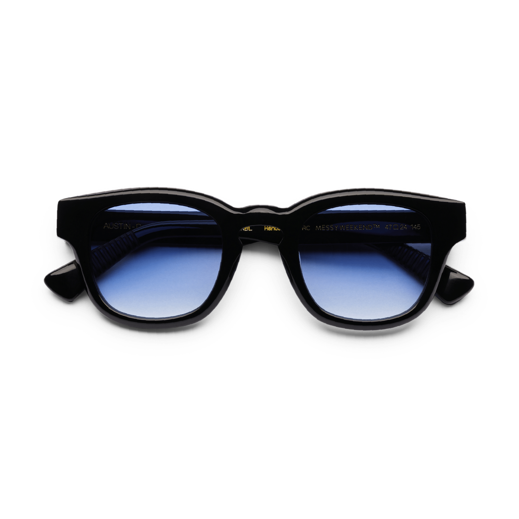 Messy Weekend Austin Rounded Square Sunglasses - Black / Blue Lens - PUNCH Watch & Eyewear - MESSY WEEKEND