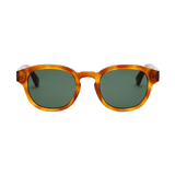 Messy Weekend Bille Rounded Square Sunglasses - Havana Tortoise / Green Lens