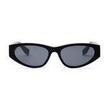 Messy Weekend Blade Slim Cat Eye Sunglasses - Black Reveal