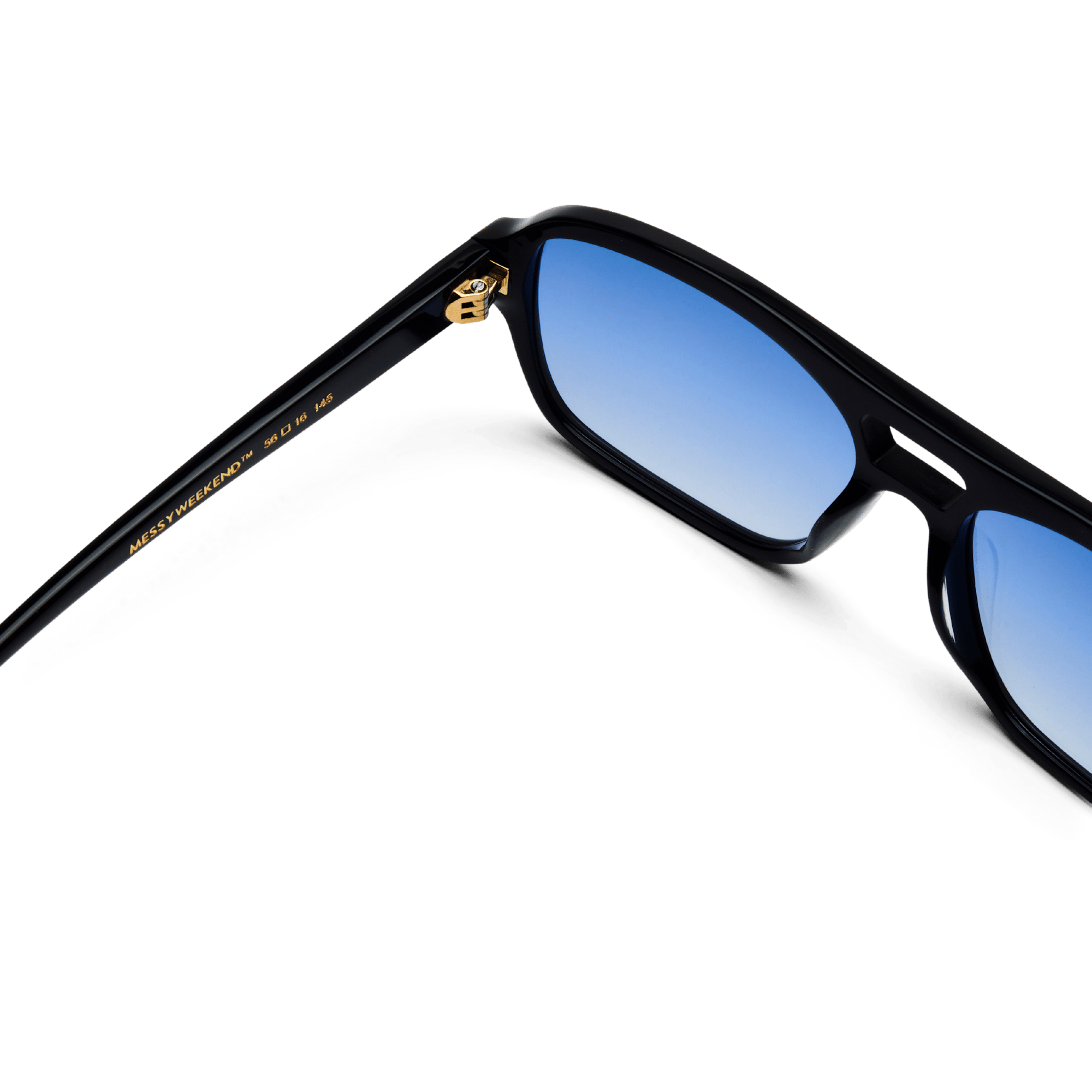 Messy Weekend Burt Aviator Sunglasses - Black / Blue Lens - PUNCH Watch & Eyewear - MESSY WEEKEND