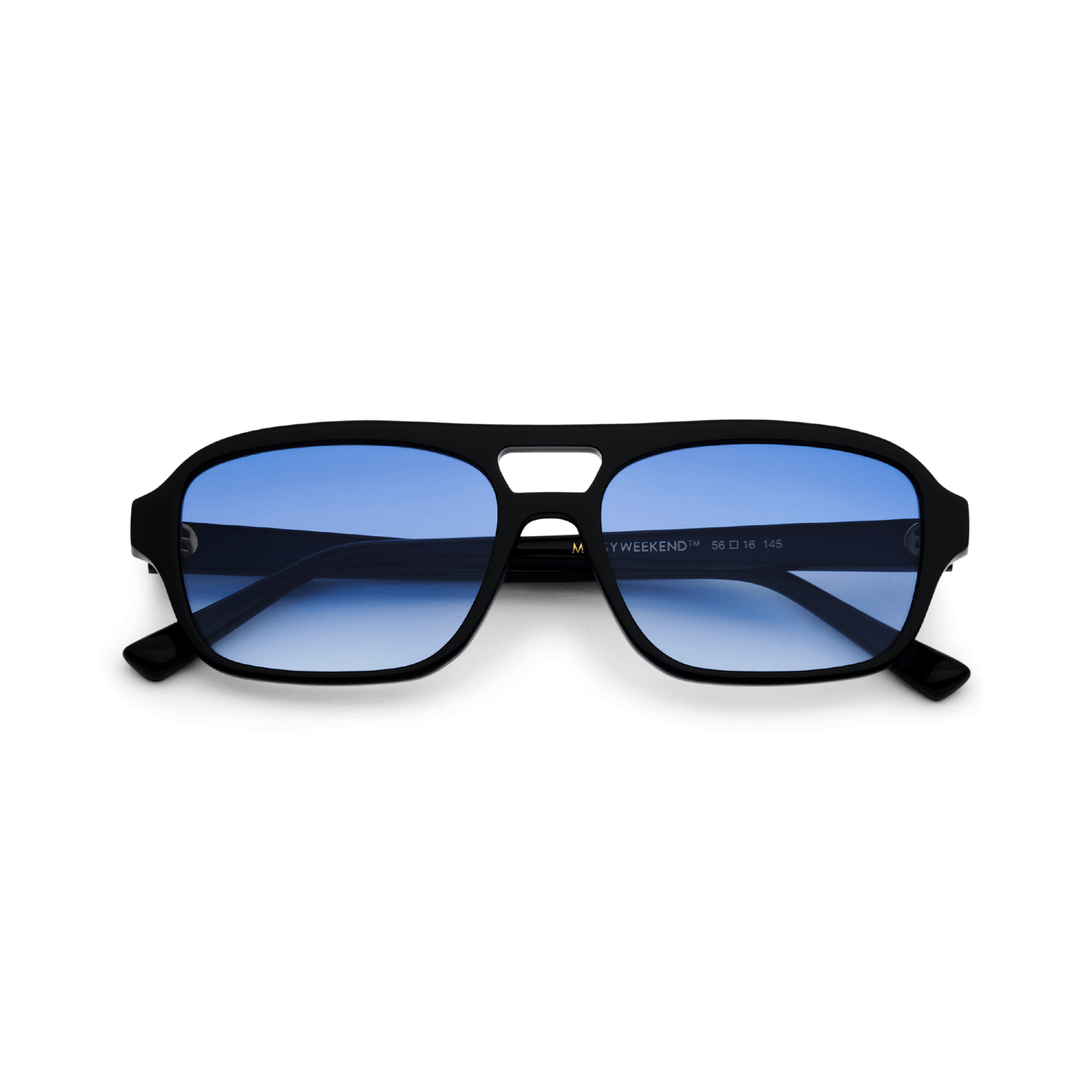 Messy Weekend Burt Aviator Sunglasses - Black / Blue Lens - PUNCH Watch & Eyewear - MESSY WEEKEND
