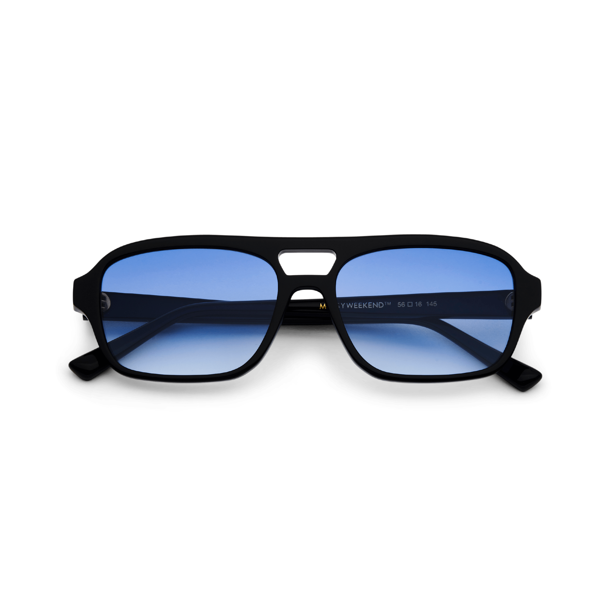 Messy Weekend Burt Aviator Sunglasses - Black / Blue Lens - PUNCH Watch & Eyewear - MESSY WEEKEND