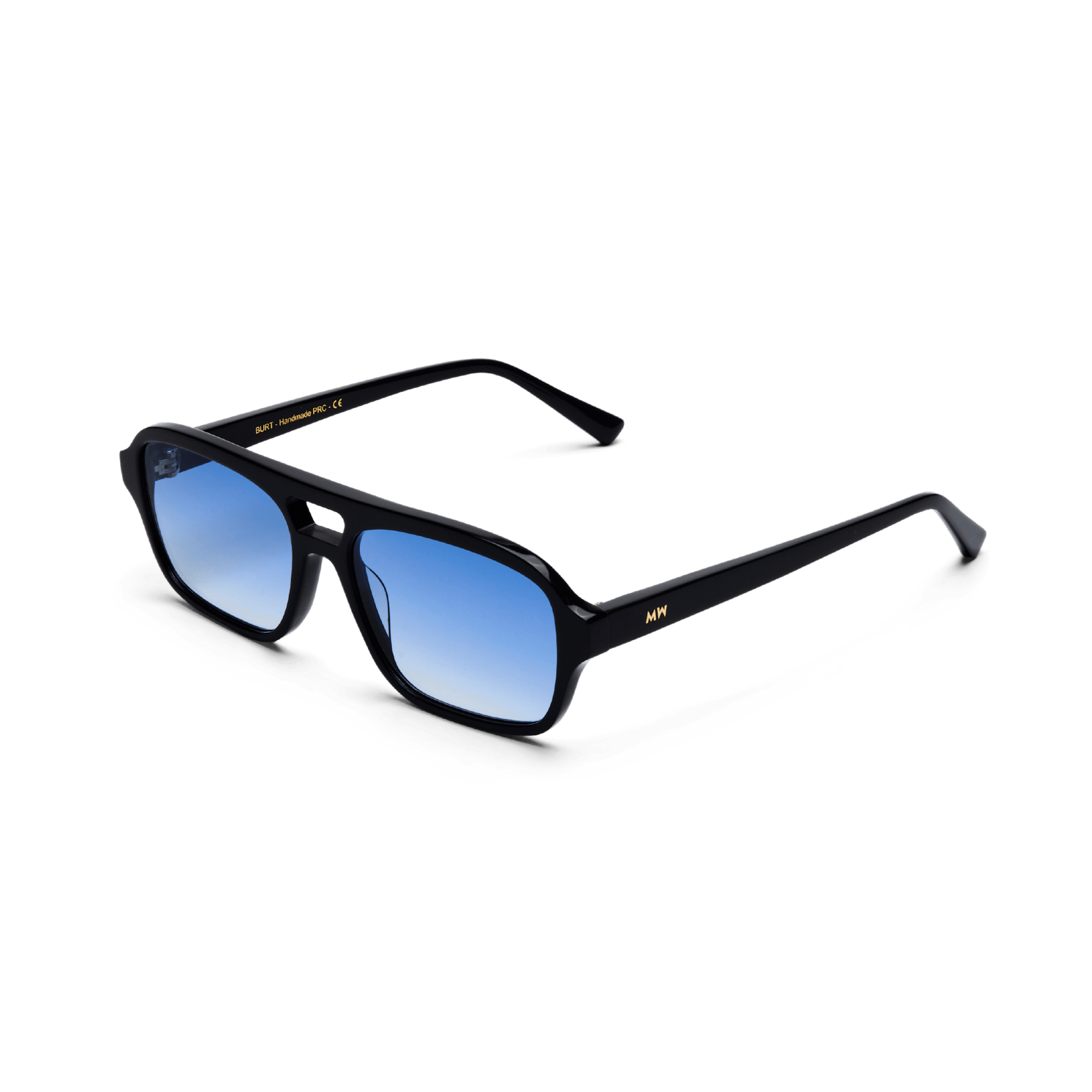 Messy Weekend Burt Aviator Sunglasses - Black / Blue Lens - PUNCH Watch & Eyewear - MESSY WEEKEND