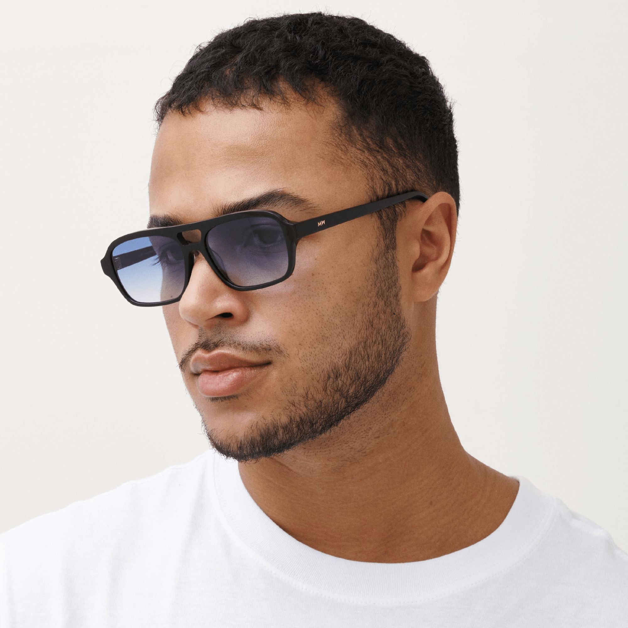 Messy Weekend Burt Aviator Sunglasses - Black / Blue Lens - PUNCH Watch & Eyewear - MESSY WEEKEND