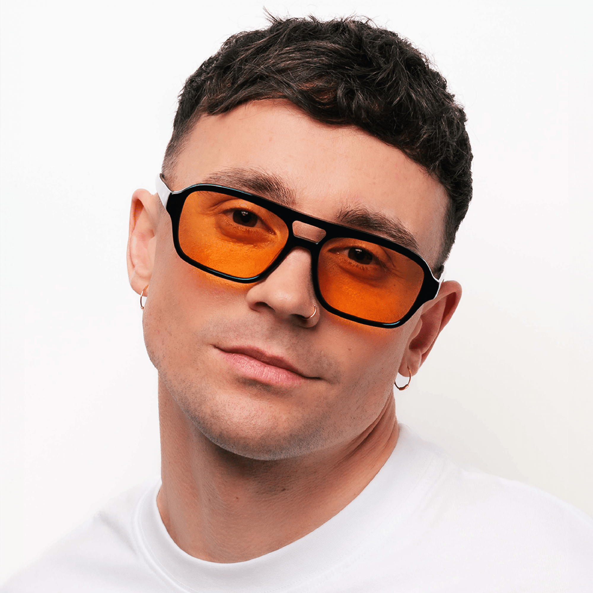 Messy Weekend Burt Aviator Sunglasses - Black / Orange Lens - PUNCH Watch & Eyewear - MESSY WEEKEND