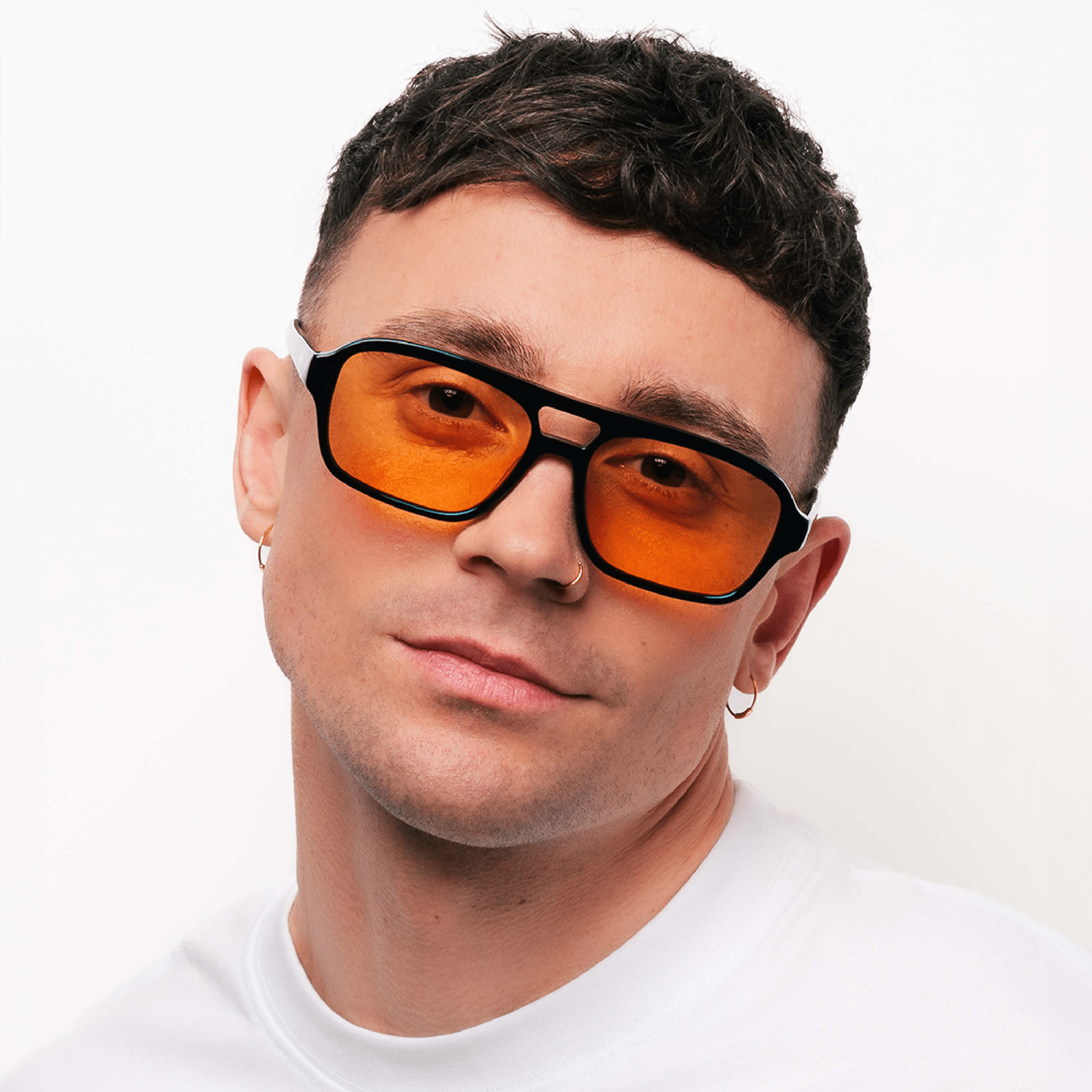 Messy Weekend Burt Aviator Sunglasses - Black / Orange Lens - PUNCH Watch & Eyewear - MESSY WEEKEND