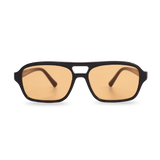 Messy Weekend Burt Aviator Sunglasses - Black / Orange Lens