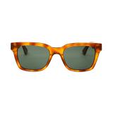Messy Weekend Dean Rectangular Sunglasses - Havana Tortoise / Green Lens