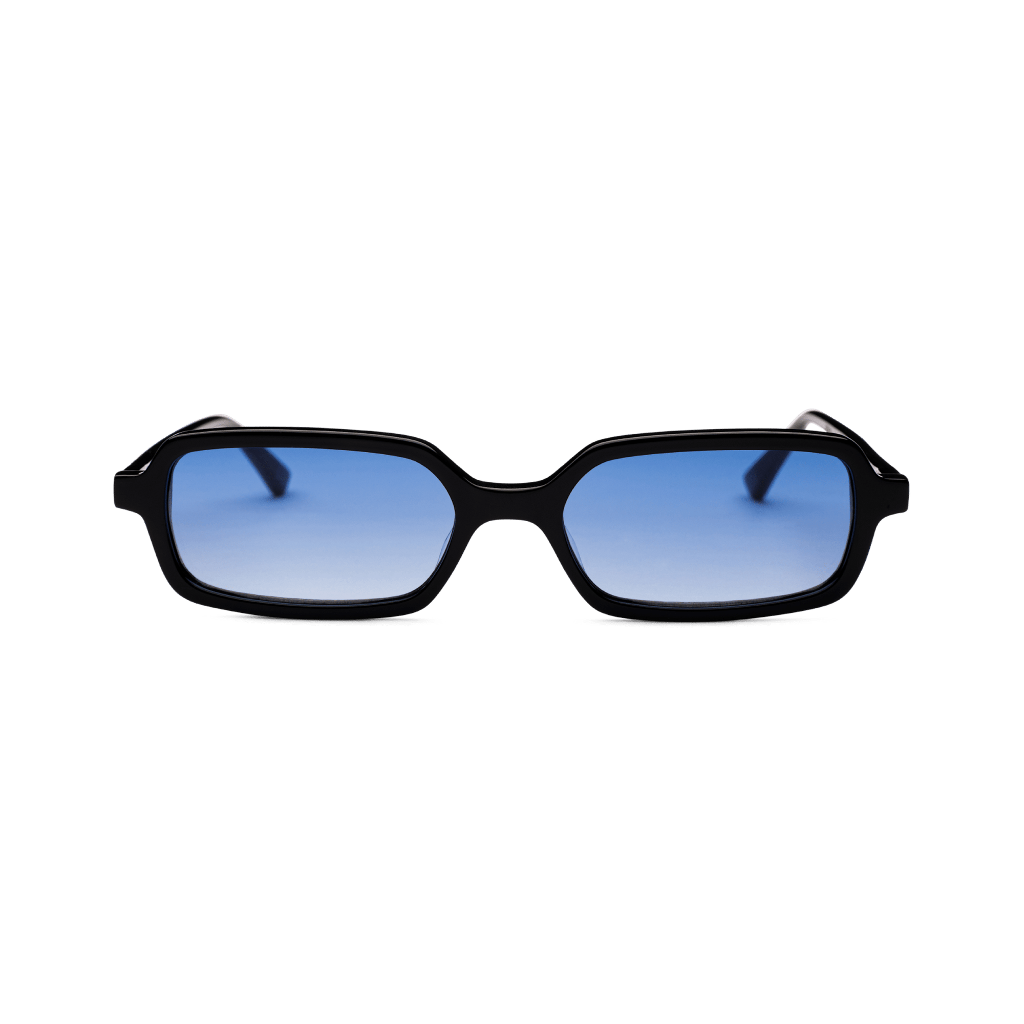 Messy Weekend Milo Slim Rectangular Sunglasses - Black / Gradient Blue Lens - PUNCH Watch & Eyewear - MESSY WEEKEND