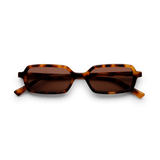 Messy Weekend Milo Slim Rectangular Sunglasses - Brown Tortoise