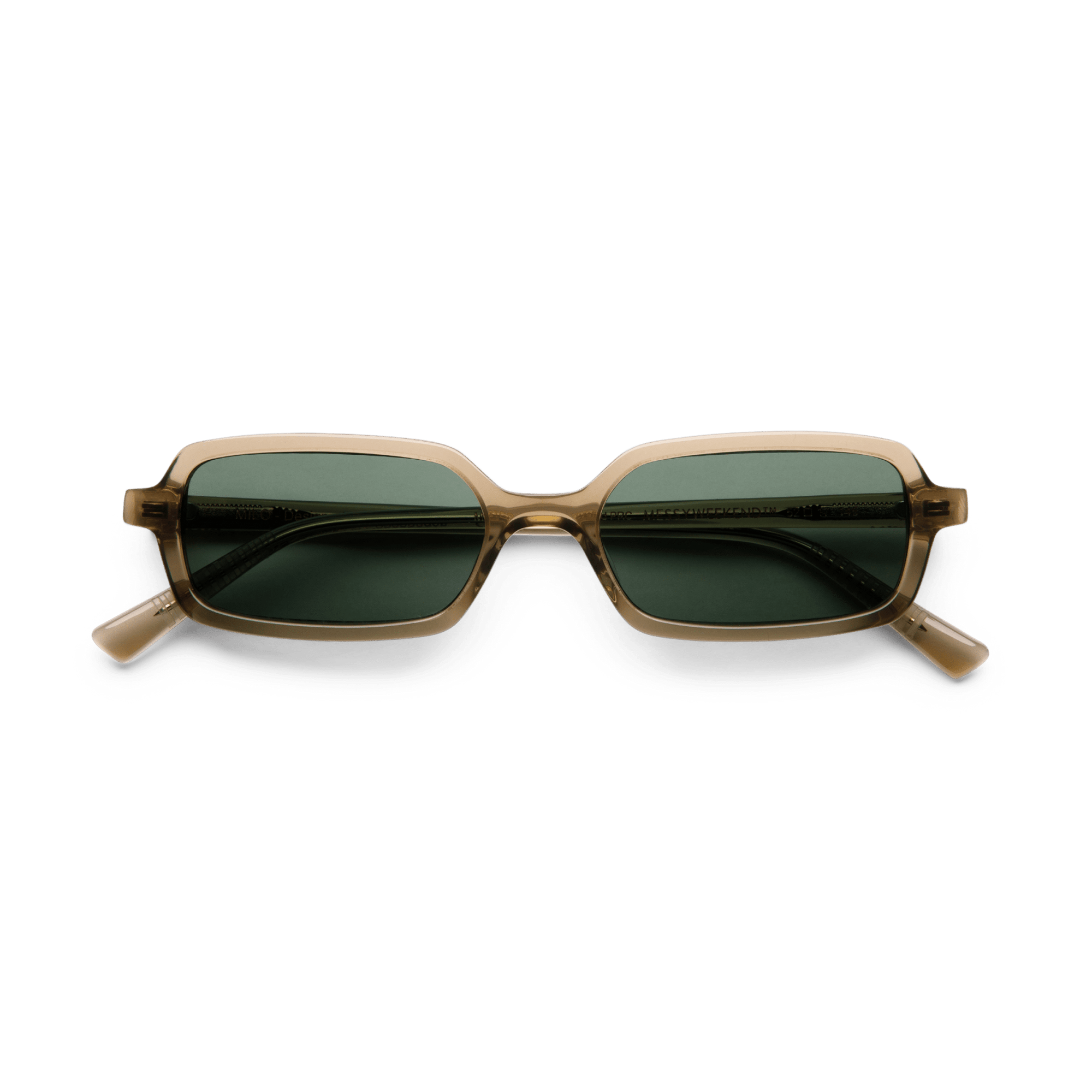 Messy Weekend Milo Slim Rectangular Sunglasses - Green Bottle - PUNCH Watch & Eyewear - MESSY WEEKEND
