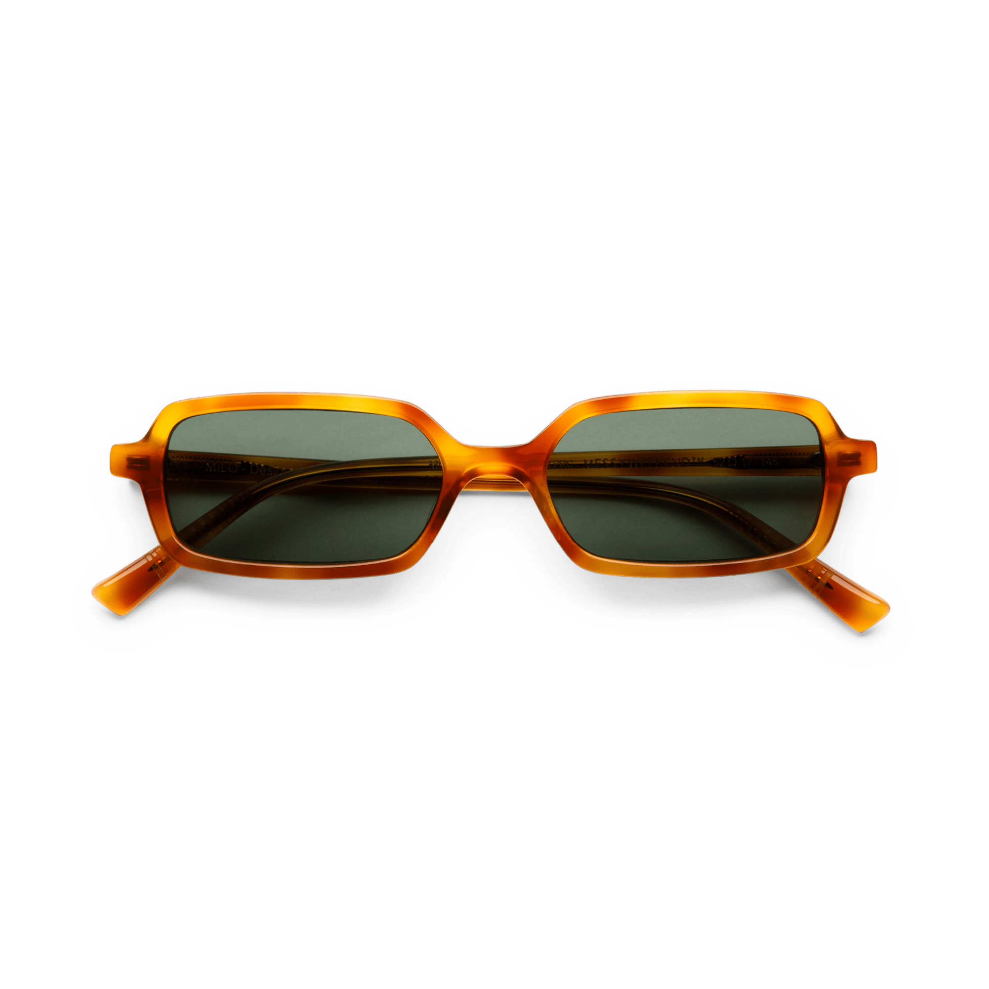 Messy Weekend Milo Slim Rectangular Sunglasses - Havana Tortoise / Green Lens - PUNCH Watch & Eyewear - MESSY WEEKEND