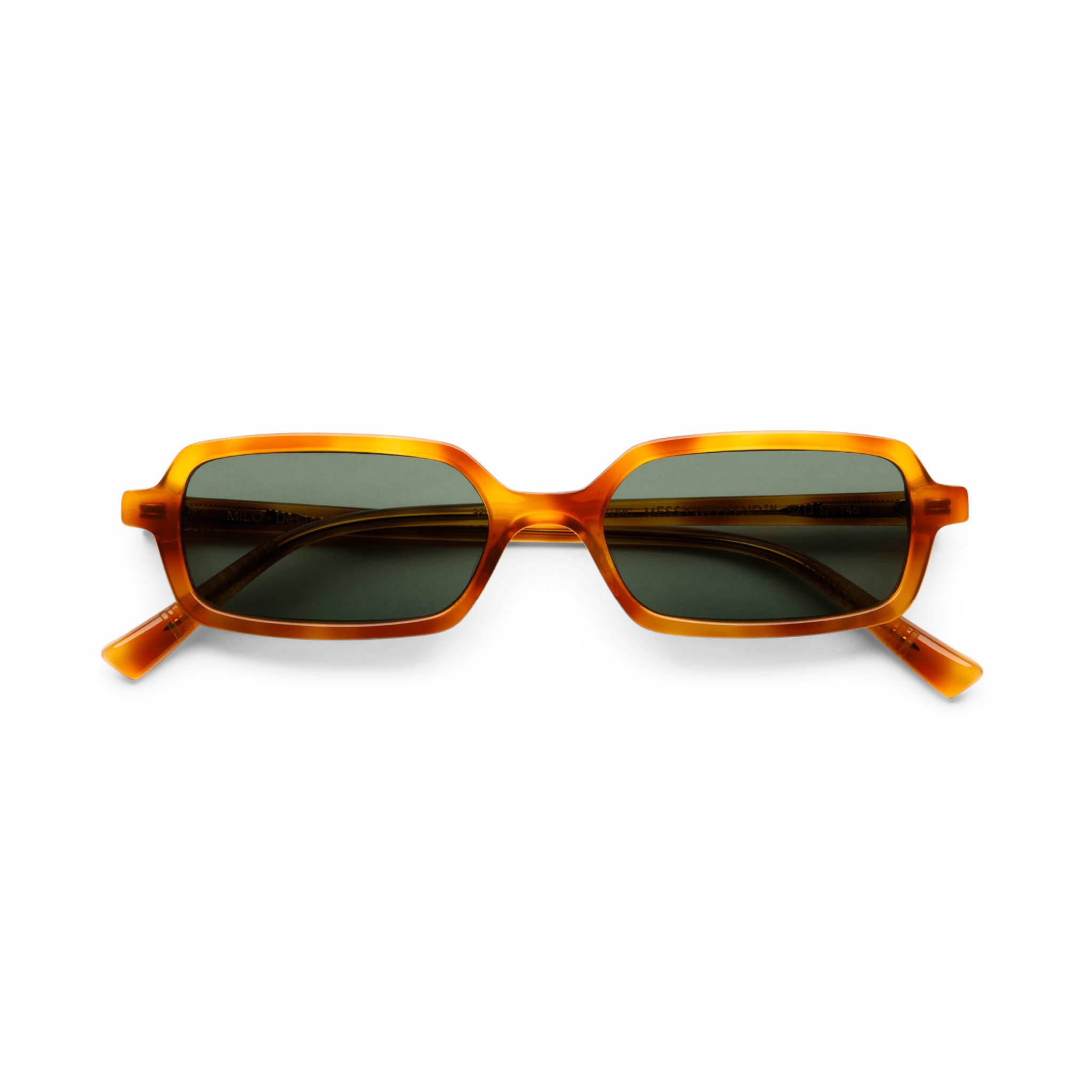 Messy Weekend Milo Slim Rectangular Sunglasses - Havana Tortoise / Green Lens - PUNCH Watch & Eyewear - MESSY WEEKEND