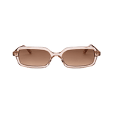 Messy Weekend Milo Slim Rectangular Sunglasses - Peach / Gradient Brown Lens