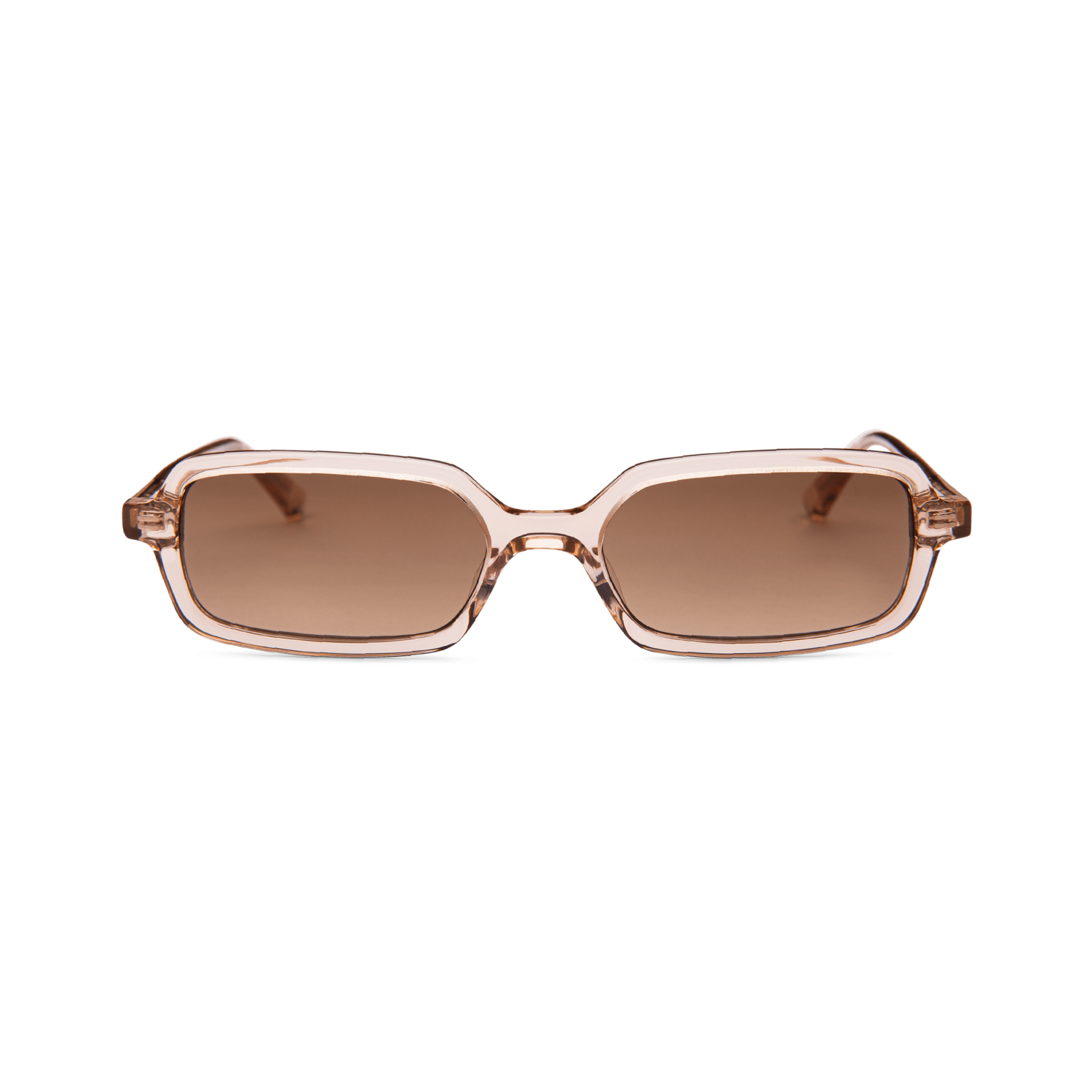 Messy Weekend Milo Slim Rectangular Sunglasses - Peach / Gradient Brown Lens - PUNCH Watch & Eyewear - MESSY WEEKEND