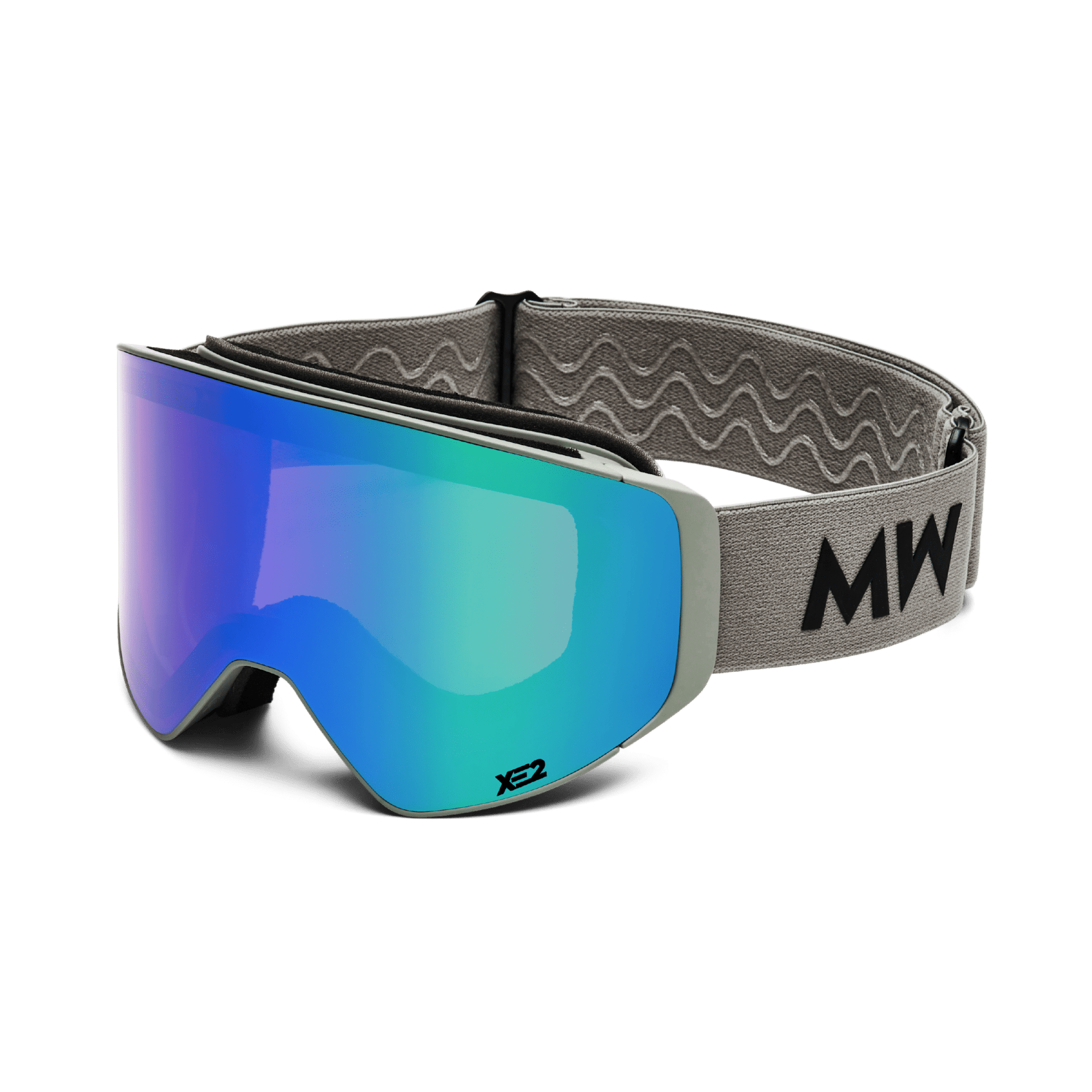Messy Weekend Mirrored Ski Goggles, CLEAR XE2, Dual Layered UV400, Grey, Green Mirrored - PUNCH Watch & Eyewear - MESSY WEEKEND