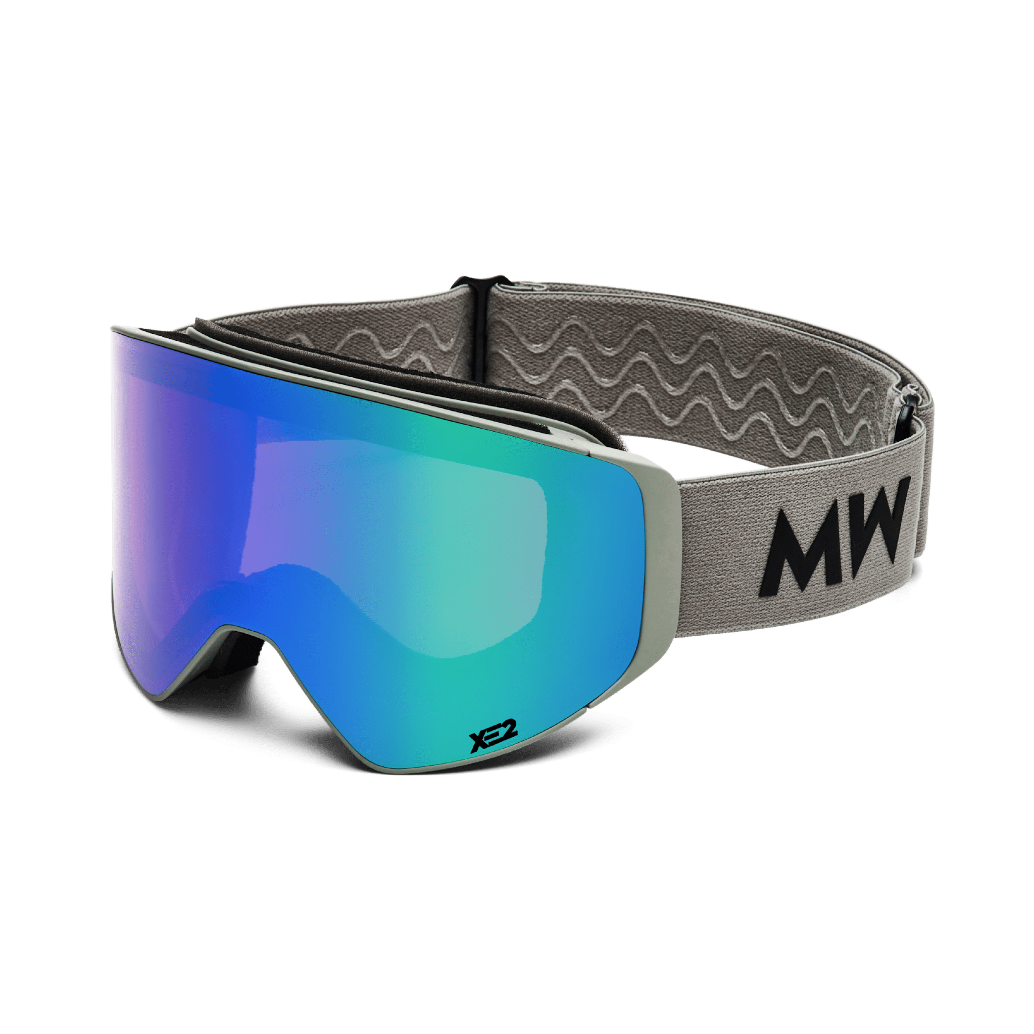 Messy Weekend Mirrored Ski Goggles, CLEAR XE2, Dual Layered UV400, Grey, Green Mirrored - PUNCH Watch & Eyewear - MESSY WEEKEND