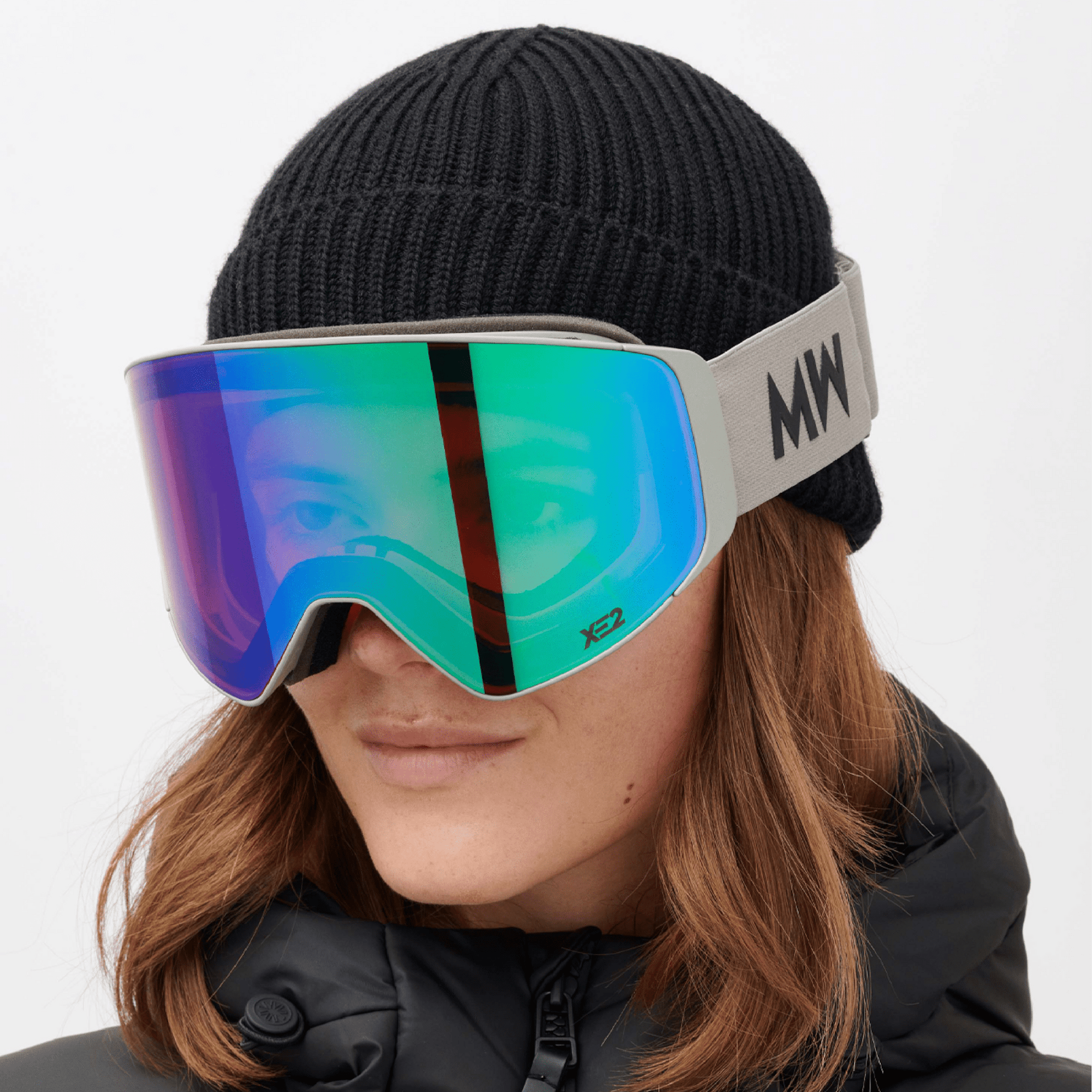 Messy Weekend Mirrored Ski Goggles, CLEAR XE2, Dual Layered UV400, Grey, Green Mirrored - PUNCH Watch & Eyewear - MESSY WEEKEND