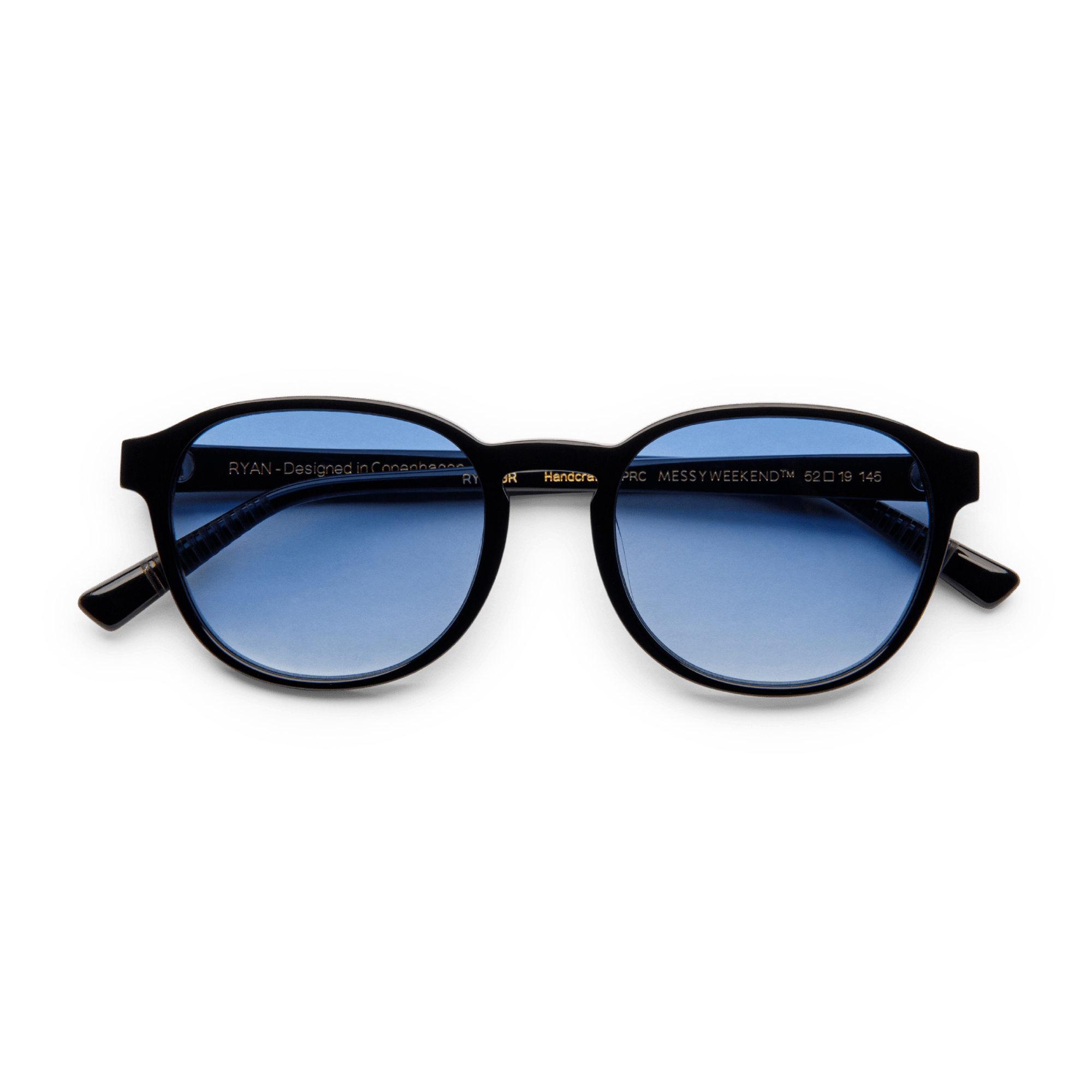 Messy Weekend Ryan Square Sunglasses - Black / Gradient Blue Lens - PUNCH Watch & Eyewear - MESSY WEEKEND