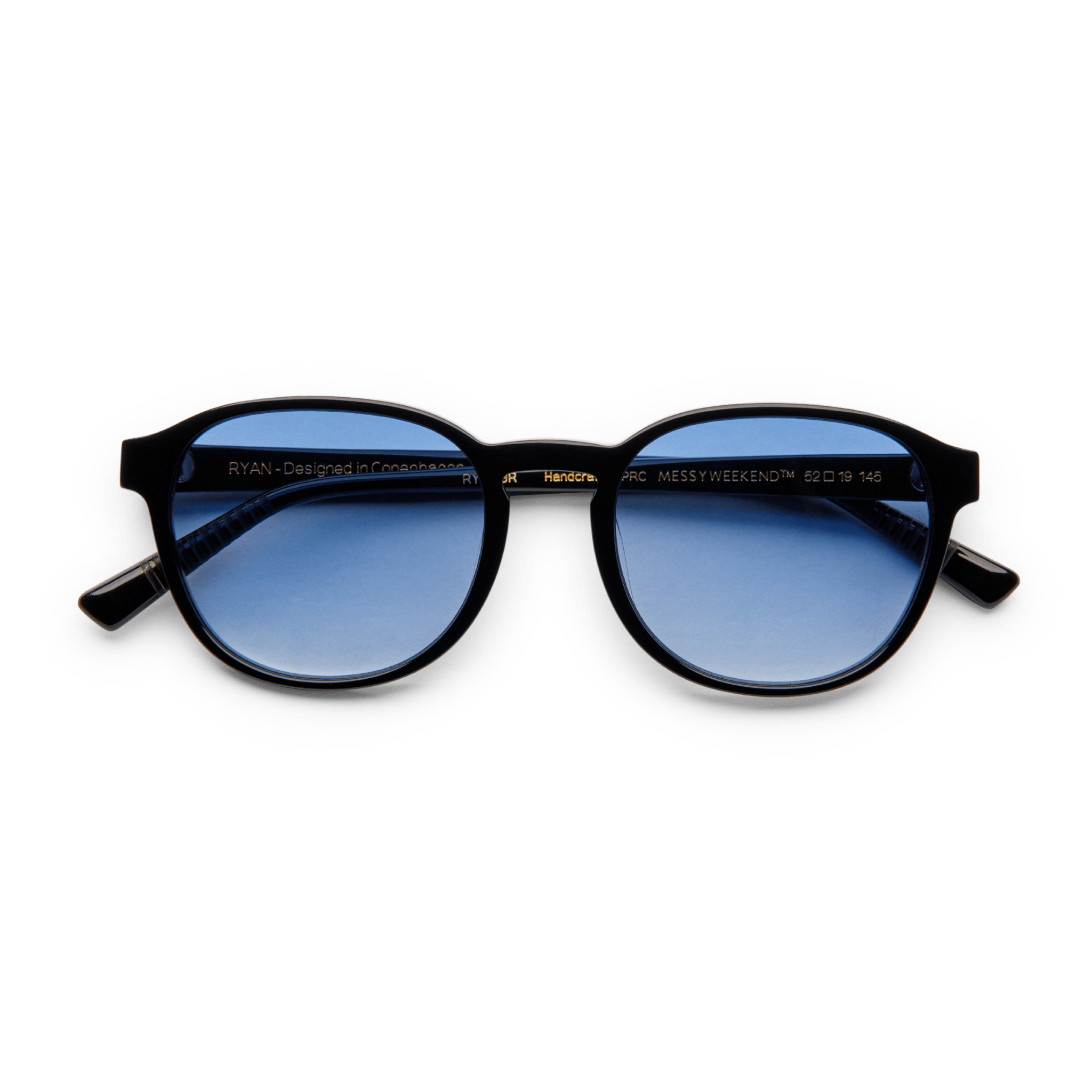 Messy Weekend Ryan Square Sunglasses - Black / Gradient Blue Lens - PUNCH Watch & Eyewear - MESSY WEEKEND