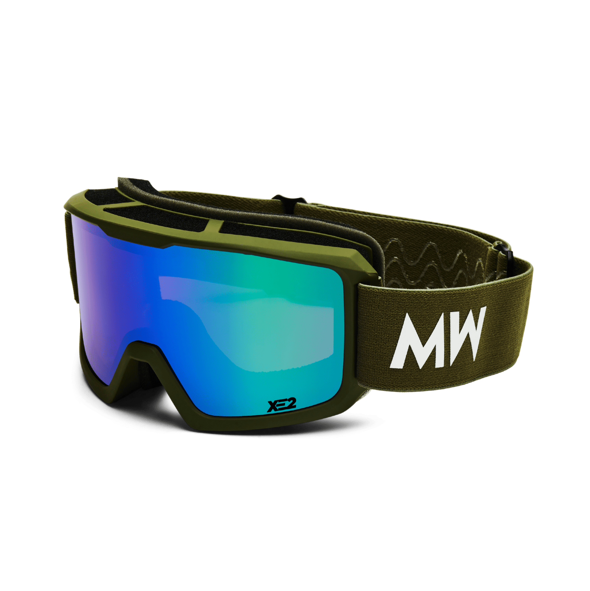 Messy Weekend Ski Goggles, FERDI XE2, UV400, Army Green Mirrored - PUNCH Watch & Eyewear - MESSY WEEKEND