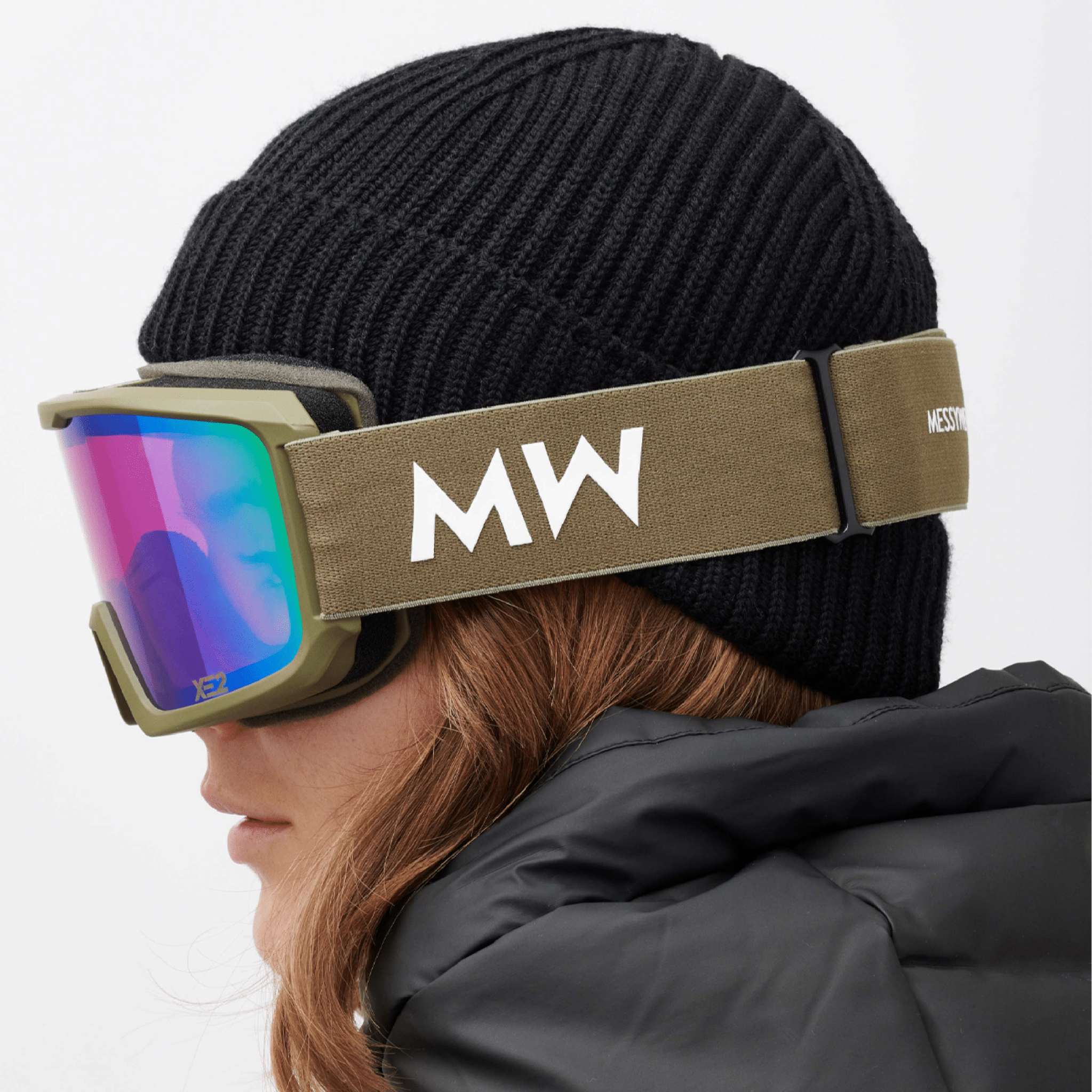 Messy Weekend Ski Goggles, FERDI XE2, UV400, Army Green Mirrored - PUNCH Watch & Eyewear - MESSY WEEKEND