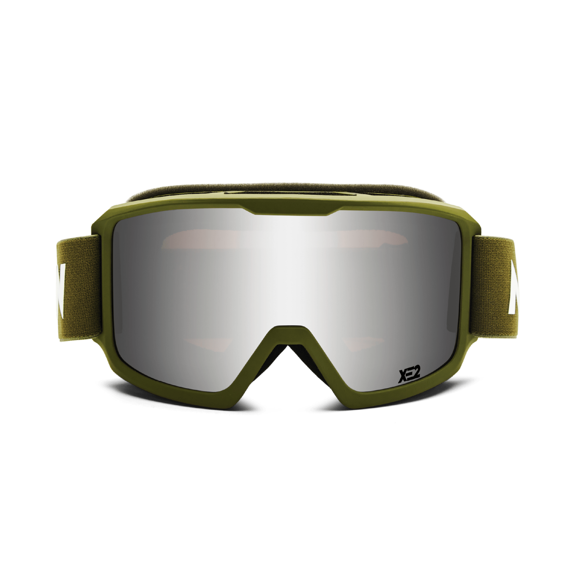 Messy Weekend Ski Goggles, FERDI XE2, UV400, Army Green Silver Mirrored - PUNCH Watch & Eyewear - MESSY WEEKEND
