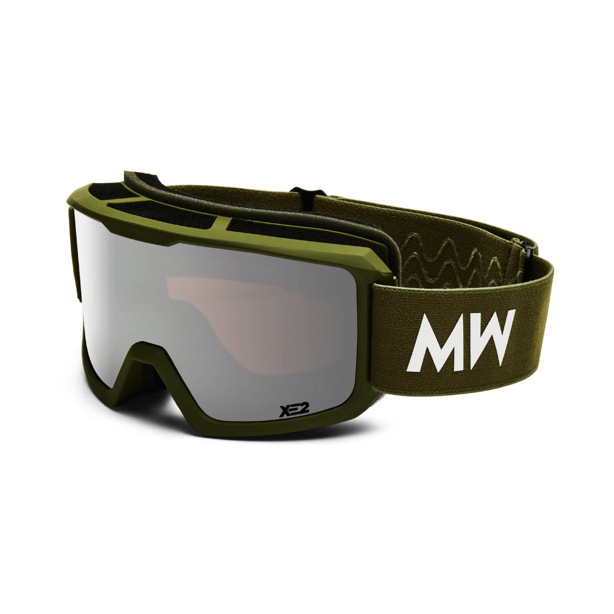 Messy Weekend Ski Goggles, FERDI XE2, UV400, Army Green Silver Mirrored - PUNCH Watch & Eyewear - MESSY WEEKEND