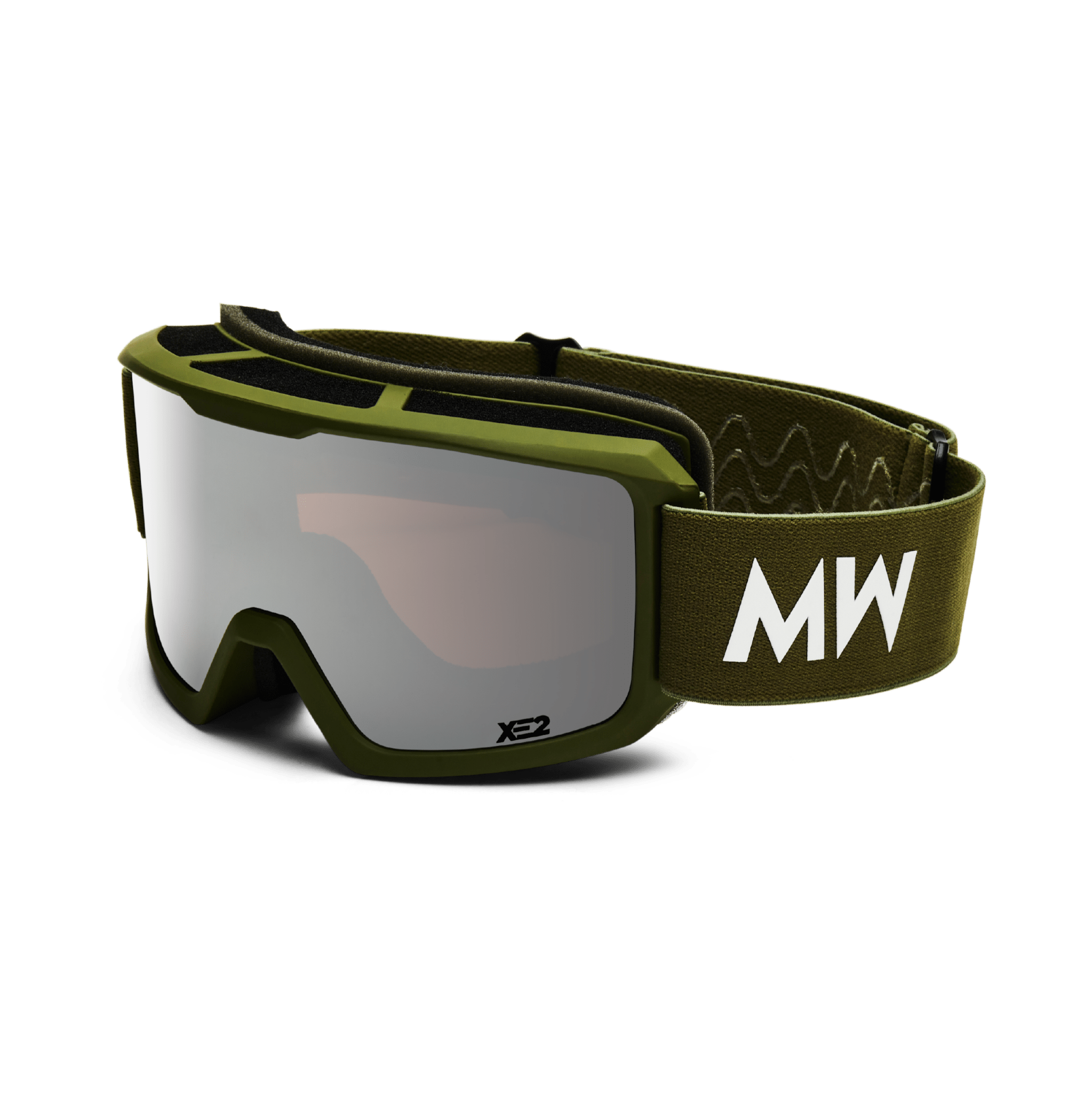 Messy Weekend Ski Goggles, FERDI XE2, UV400, Army Green Silver Mirrored - PUNCH Watch & Eyewear - MESSY WEEKEND