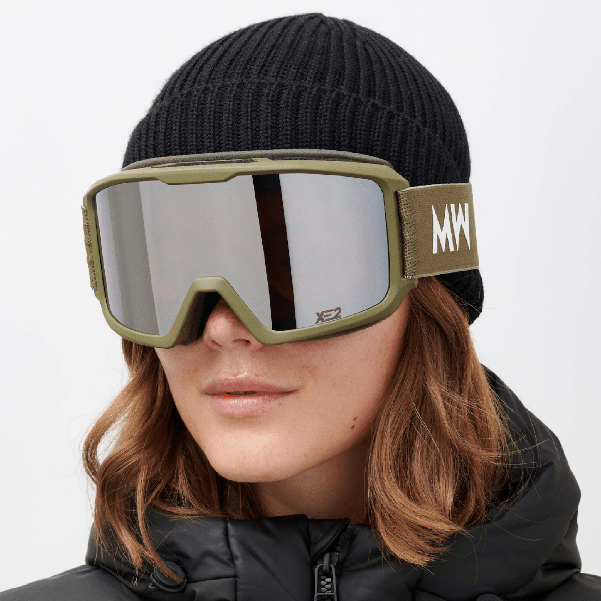 Messy Weekend Ski Goggles, FERDI XE2, UV400, Army Green Silver Mirrored - PUNCH Watch & Eyewear - MESSY WEEKEND